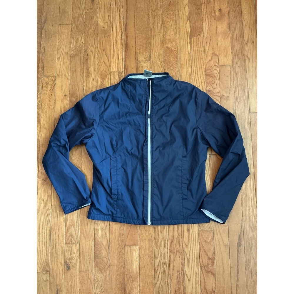 Vintage Nike Full Zip Womens Windbreaker Y2K Running Jacket Blue Medium
